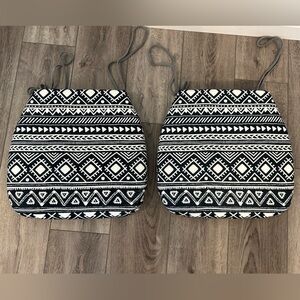 2 Sigmat Chair Black Aztec/BoHo Cushion Washable Seat Cushion 16"x16.5"